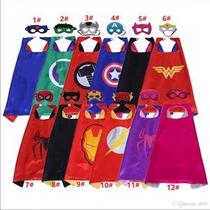 Reversible superhero cape and felt mask set